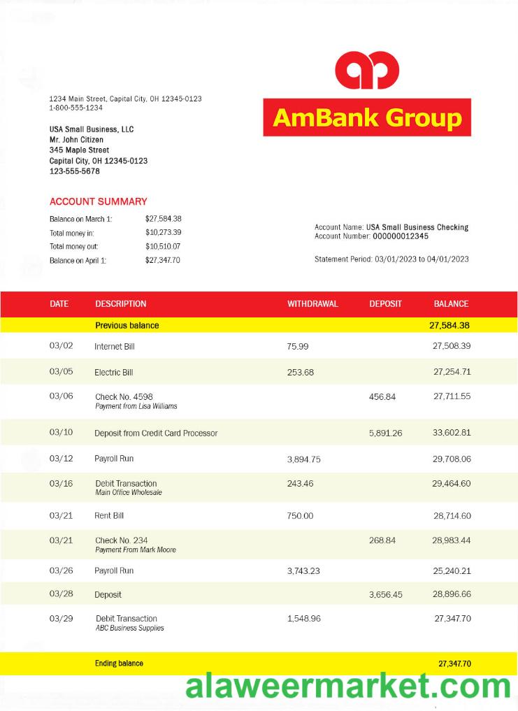 AMBANK bank statement